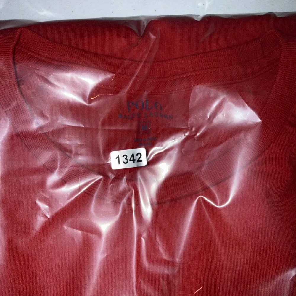 Polo Ralph Lauren Classic‎ Fit Soft Cotton Crewneck Long Sleeve Shirt Red Sz Med